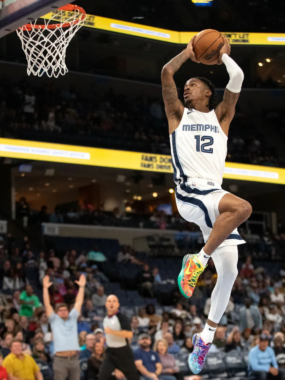 Nike JA Morant 1 'Reverse Scratch'  'White/Turbo Green/Red/Black'