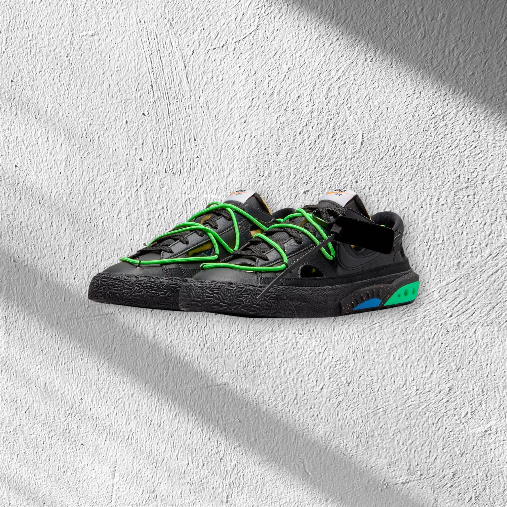 Off-White x Nike Blazer Low "Black/Electro Green'