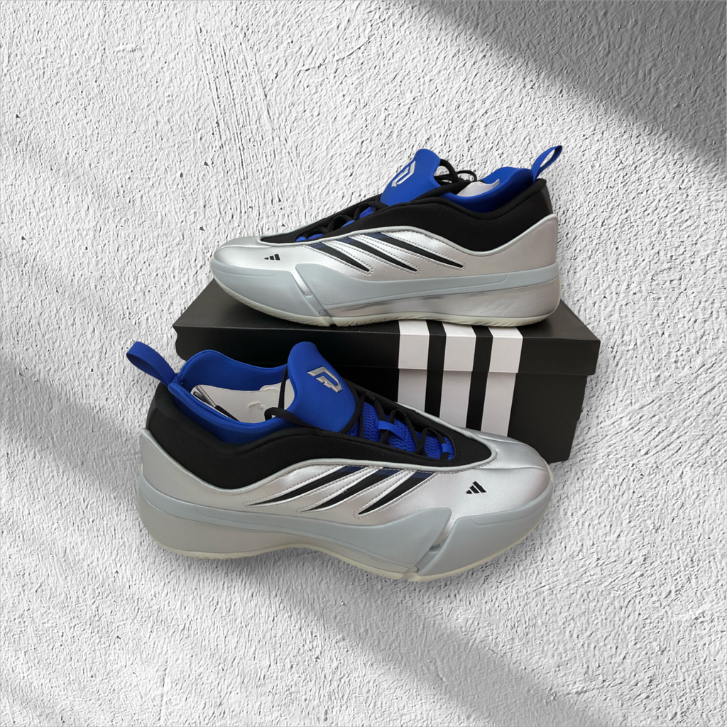 Adidas Dame 9 Low 'Tecmo Bowl' 'Silver Metallic/Black/Blue'