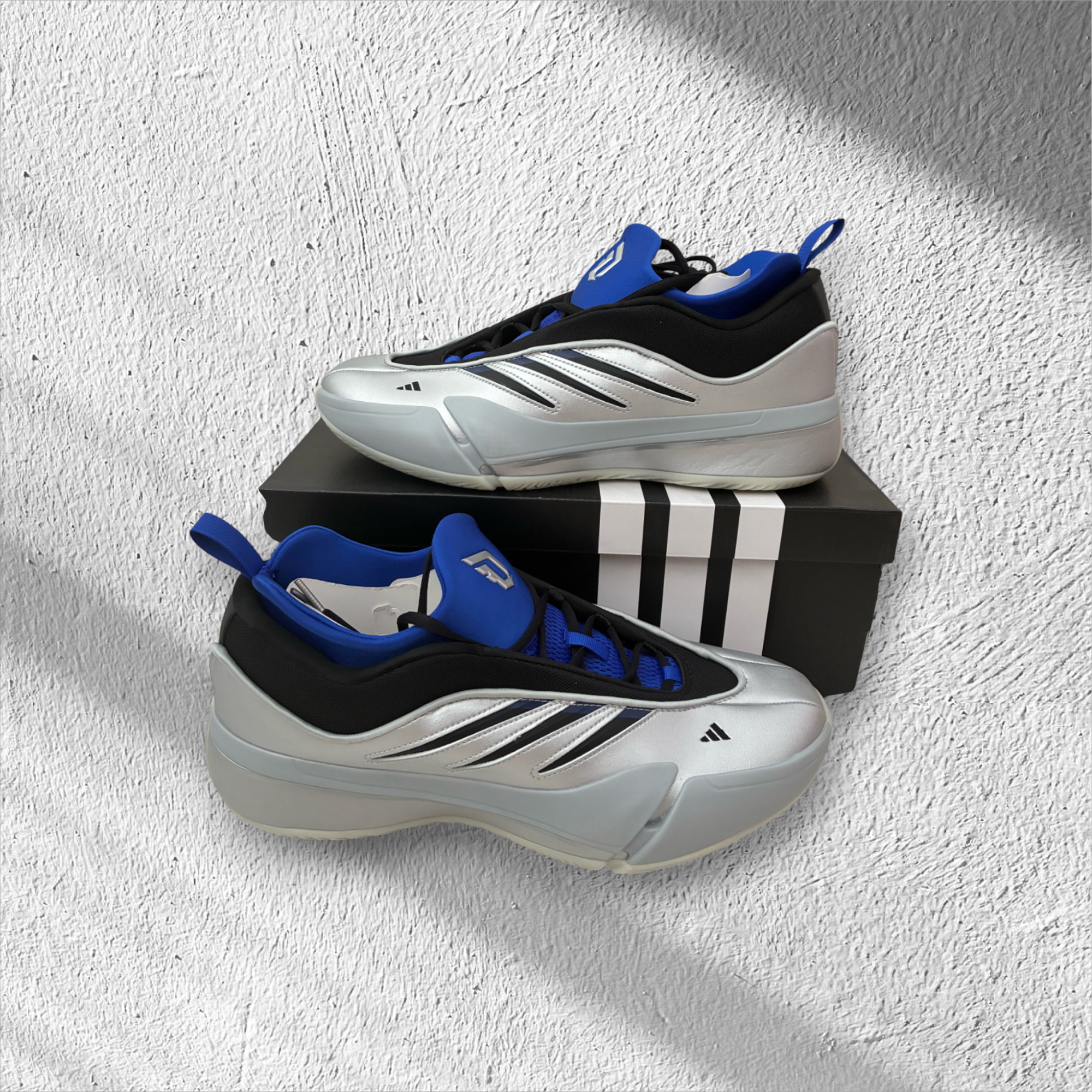 Adidas Dame 9 Low 'Tecmo Bowl' 'Silver Metallic/Black/Blue'